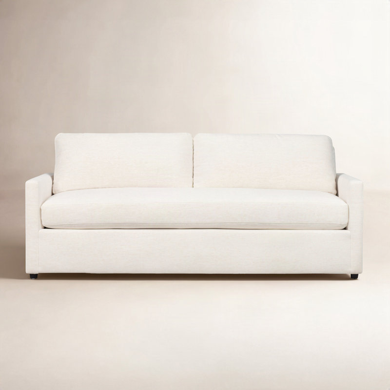 Damari 84'' Upholstered Bench Sofa, Nomad Snow Crypton® Chenille