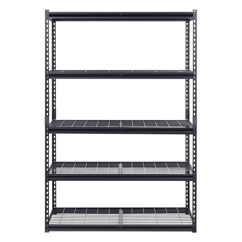 Shelving Unit, 182.9cm H x 121.9cm W x 61cm D, Matte Black