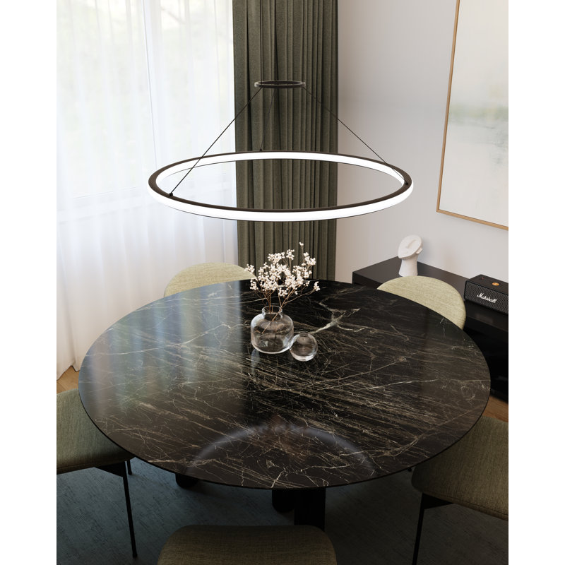 Satin Black Luna LED Indoor/Outdoor Contemporary Pendant Light