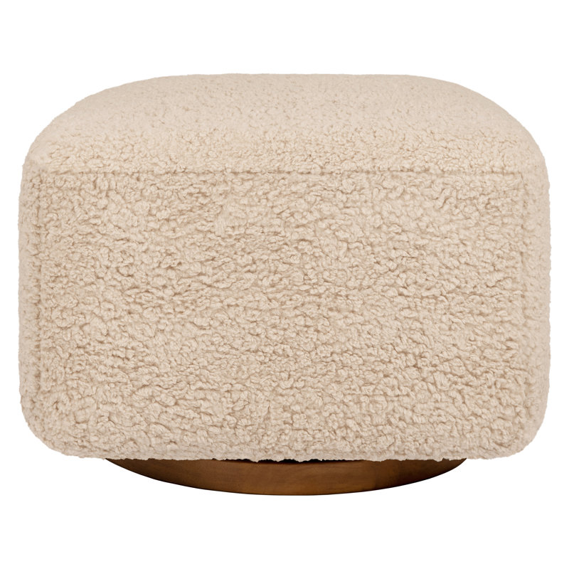 Kiwi Gliding Ottoman, Brown, Beige Teddy Loop