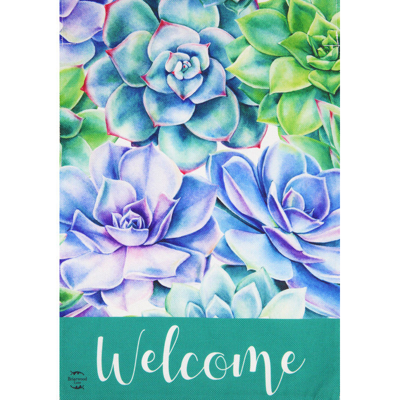 Drapeau de jardin Succulents Spring Burlap