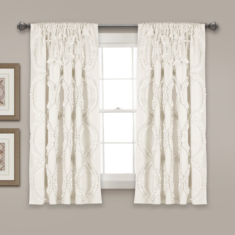 Lush Decor Avon Ruffle Room Darkening Single Curtain Panel