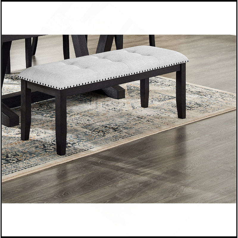 Banc de salle à manger rembourré gris clair 1pc