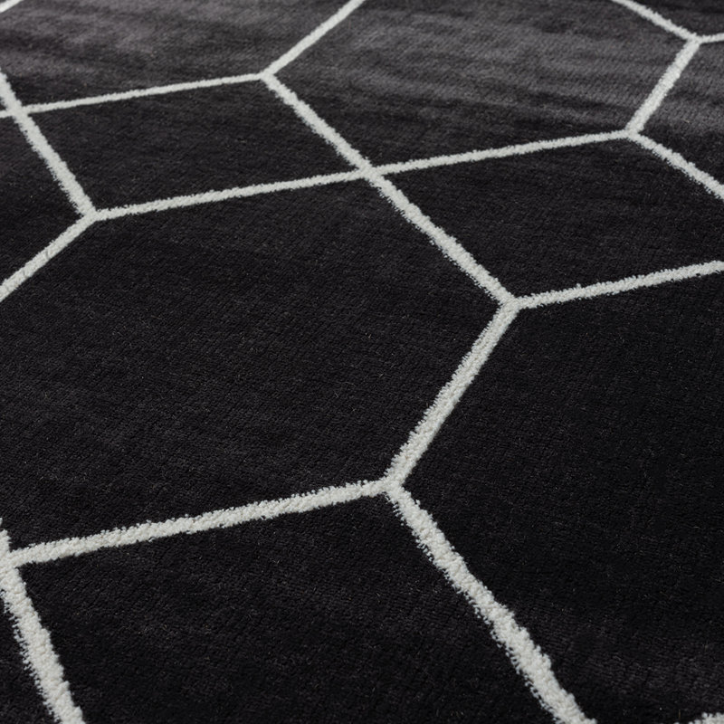 Tapis tissé à motif de treillis géométrique