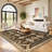 5x7 Vintage Southwestern Area Rug, Non-Slip Washable Low-Pile Boho Stain Resistant Foldable Carpet for Living Room-129531875