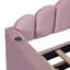 Structure de lit de jour simple rembourré avec couchette, canapé-lit en velours avec ports de charge USB, aucun sommier nécessaire, rose
