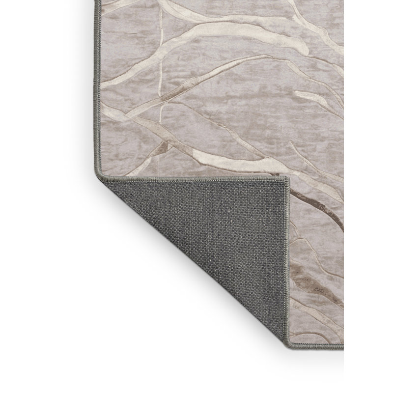 Tapis gris soyeux et moelleux, Rectangle de 5 pi x 8 pi