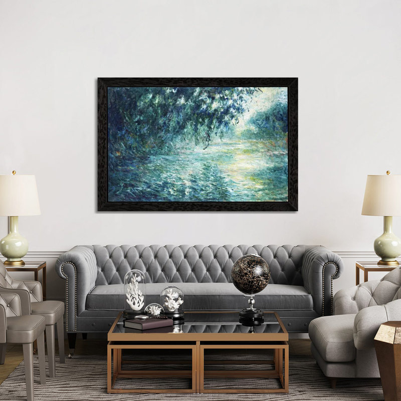 Claude Monet - Print on Canvas, 101.6 cm H x 66.04 cm W, Black Framed