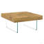 Style Square MDF Coffee Table - 31.5"X31.5" With Tempered Glass Legs.Density Board Sticker,Reinforced Glass.-567858364