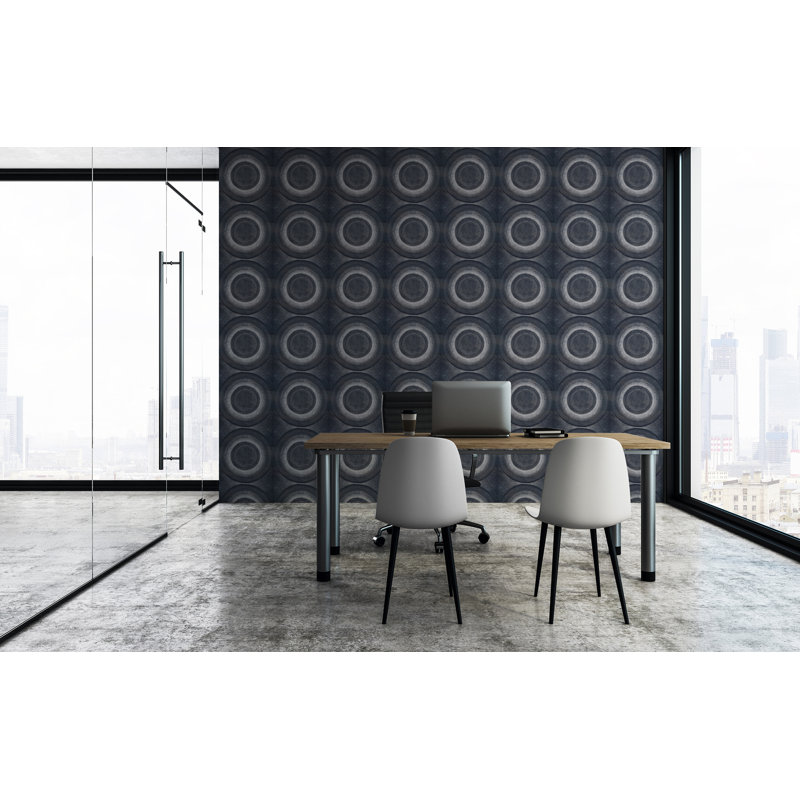Geometric Wallpaper Double Roll, Indigo