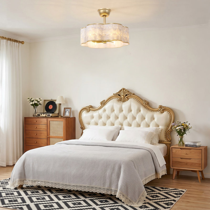 19.7" 6-Light Scalloped Capiz Shell Ceiling Fan