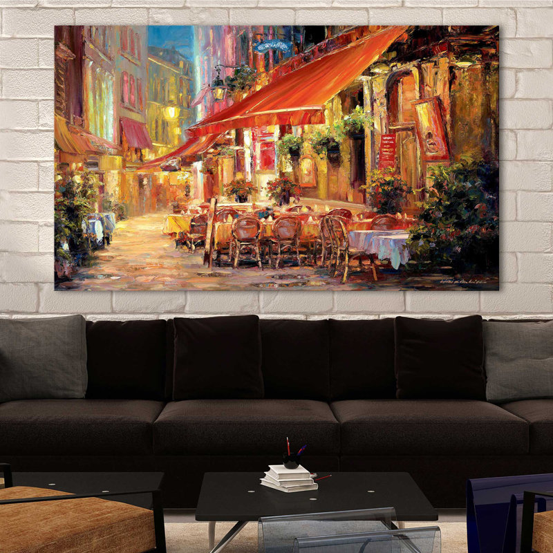 Café In Light par - Peinture, Toile tendue, H 18 po x l 30 po x P 1 po