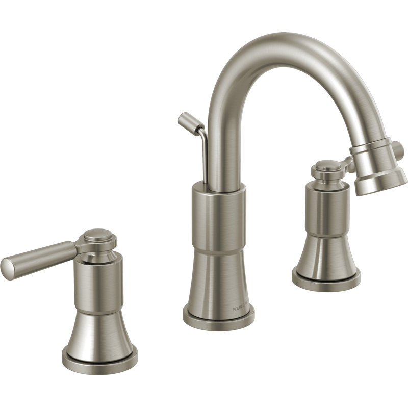 Robinet de salle de bain à large entraxe avec bonde Westchester, Nickel brossé