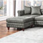 Canapé modulaire en similicuir respirant gris ardoise avec 2 chaises réversibles
