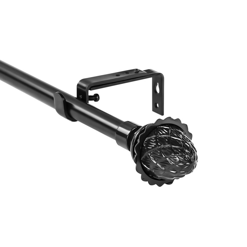 Tringle à rideaux simple 0,63 po Urbano, Noir, H 1 po x l 84 po x P 1 po