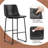 Evre Bar Stools Set of 2, PU Leather Counter Height Bar Stools,  Modern Barstools with Metal Legs and Footrest, Urban Armless Dining Chairs with Backrest for Kitchen Island-1223225637-1223225636