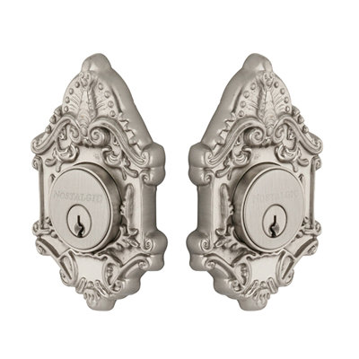Nostalgic Warehouse Victorian Plate Double Cylinder Deadbolt