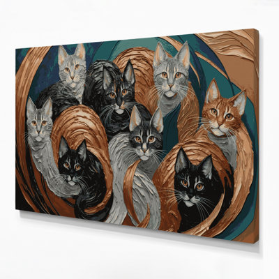 Cats German Rex Brown Canvas Wall Art