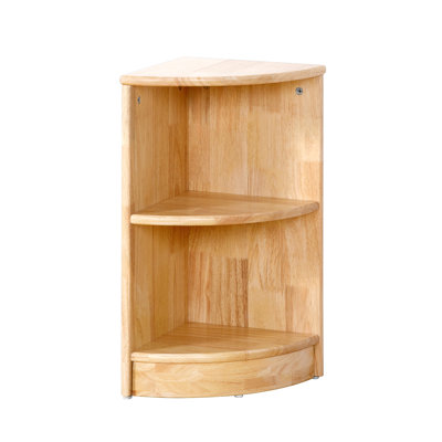 Rubber Wood Corner Cabinet, 2-tier Toy Organizers And Storage