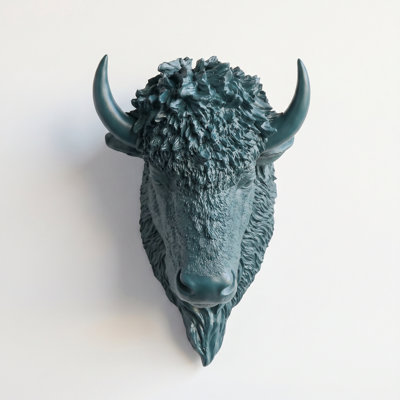 Faux Taxidermy Bison Head Wall Décor