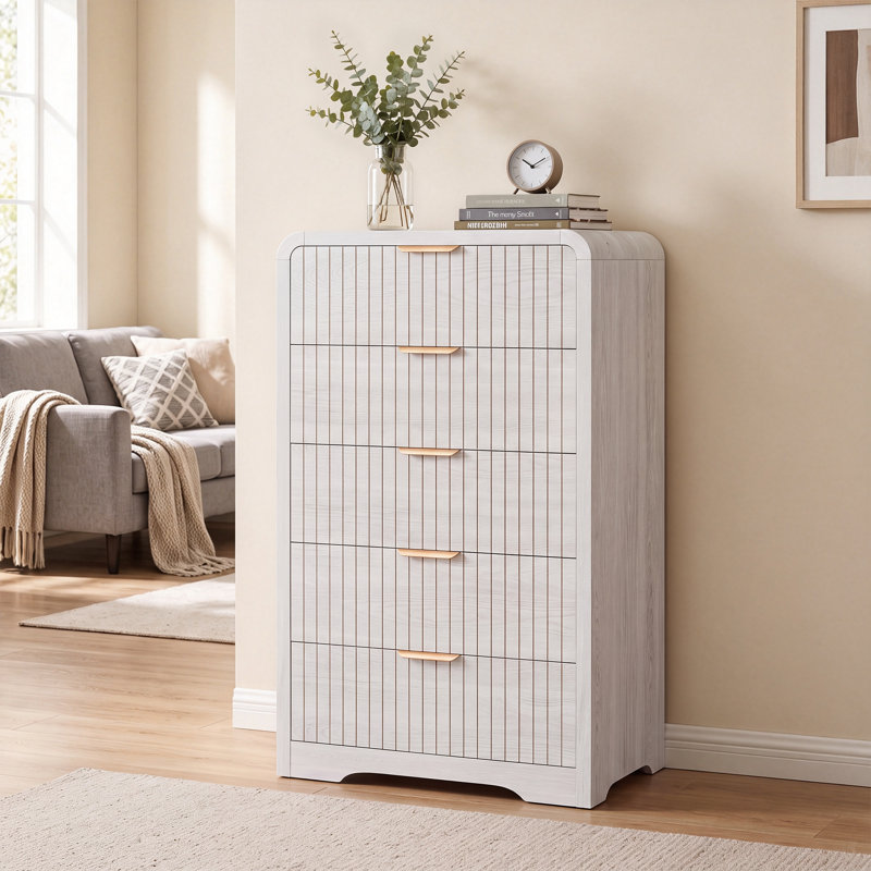 6-Drawer Dresser: Multi-Purpose Storage Chest For Home, White, 5