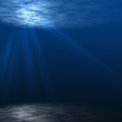 Deep Underwater Scene - Wrapped Canvas Print