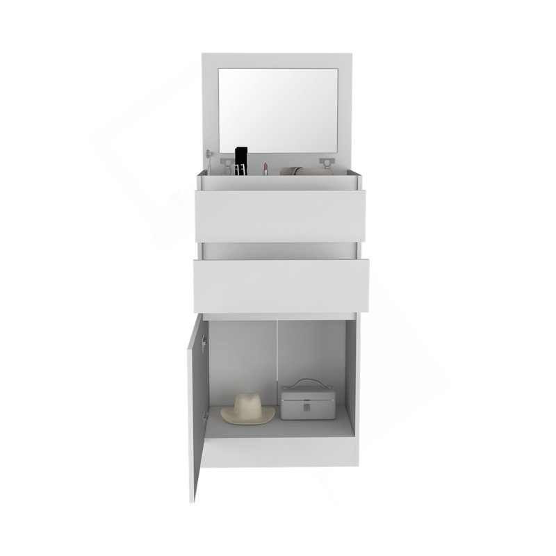 Commode 2 tiroirs Cassel - blanc, Blanc
