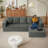 Boneless Chenille Modular Compressed L Shaped Sofa-1997664132-1997664131