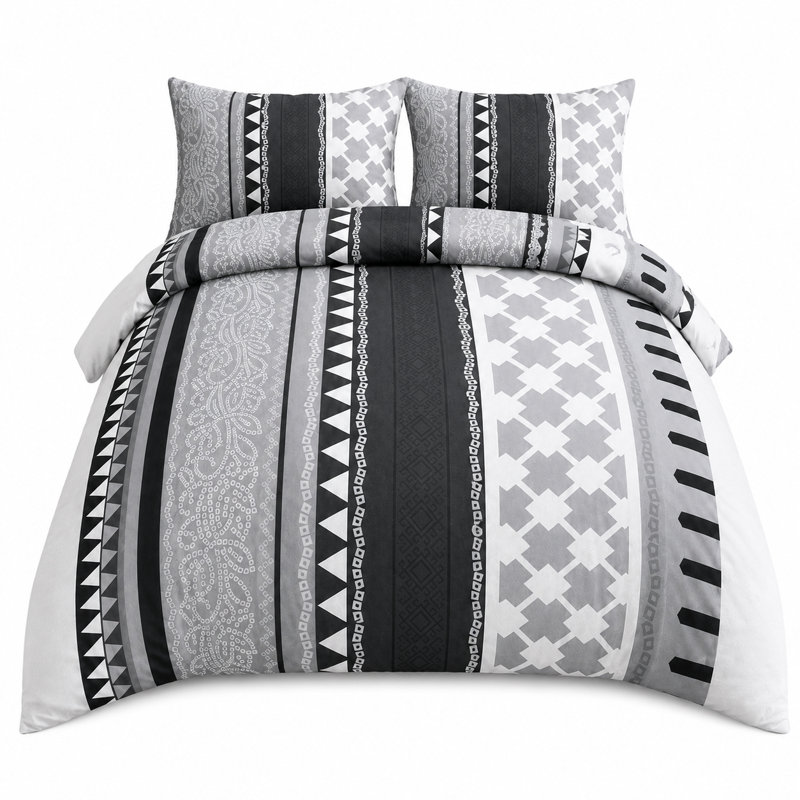 Microfiber Floral Duvet Cover Set, King Duvet Cover + 3 Additional Pieces