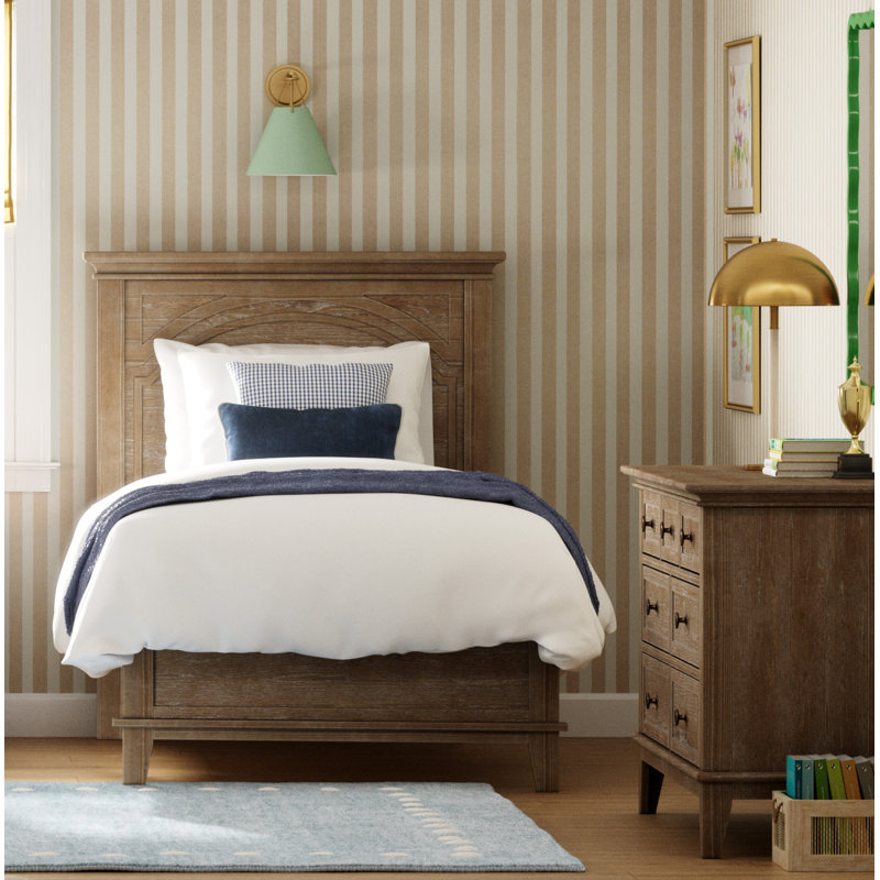 Natural Wood and Antique Brass Adjustable Table Lamp