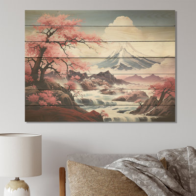 Fleurs de cerisier roses du printemps rose au Japon II - Japon sur bois