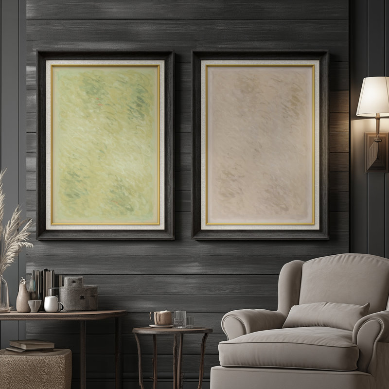 «Light Pastel Texture Soft Surface» - ensemble de 2 reproductions d'art encadrées de qualité supérieure sur papier 26 po x 36 po