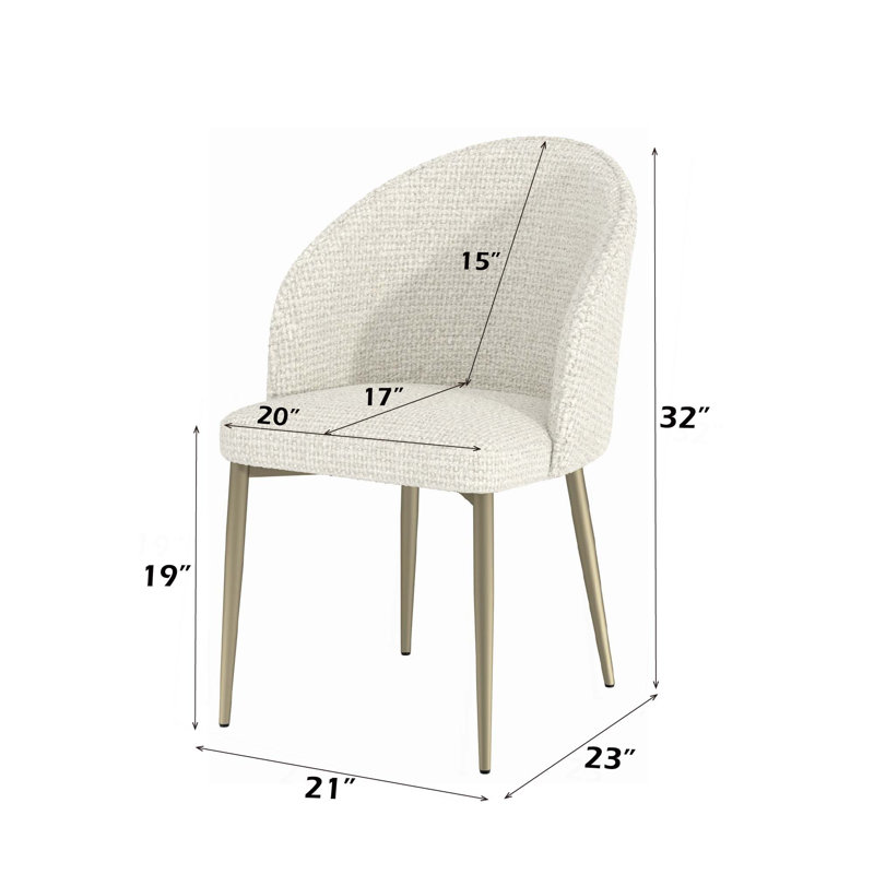 Chaise d'appoint en tissu, ensemble de 2, Light Beige
