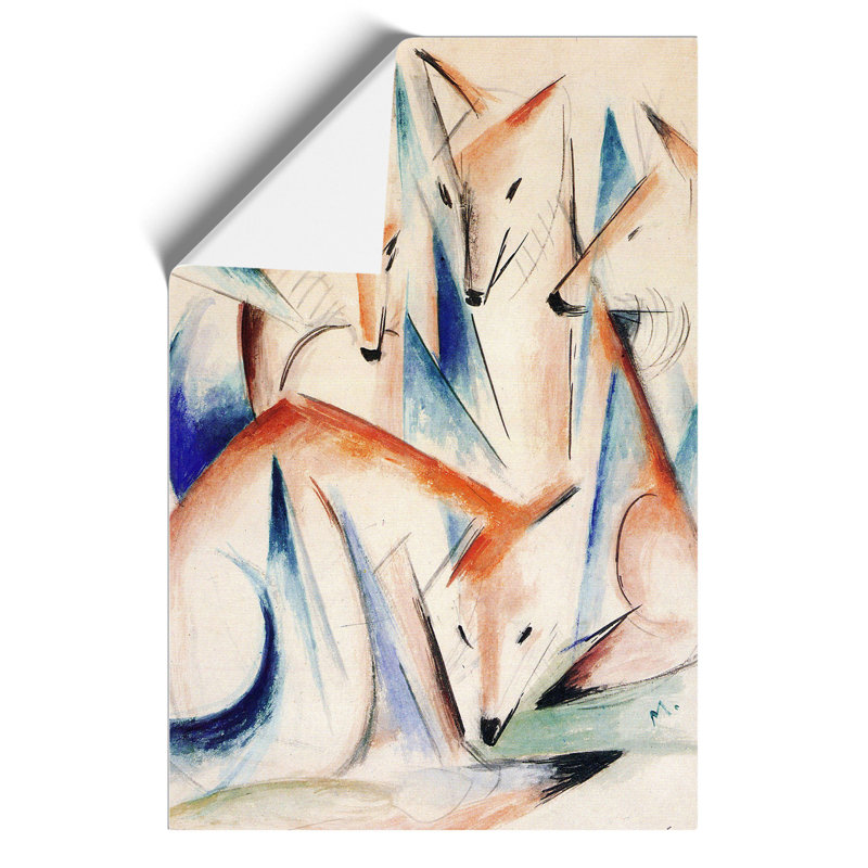 Group of Foxes by Franz Marc - Wall Art, 59cm H x 42cm W x 0.1cm D