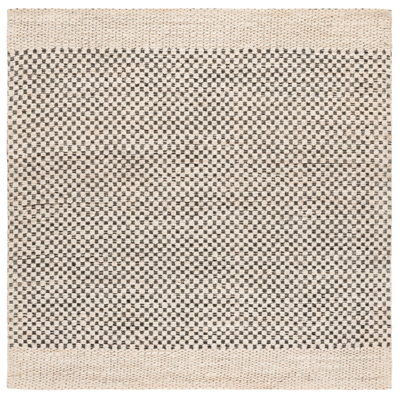 Tapis 675 fibres naturelles beige / noir, Carré 6 pi 6 po