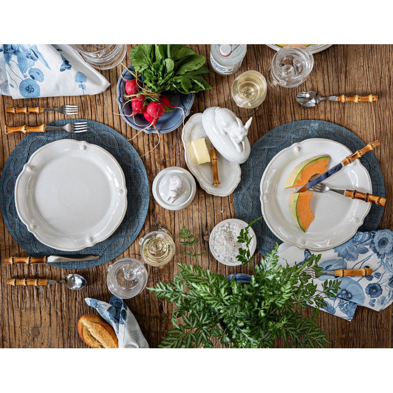 Berry & Thread Flared Side/Cocktail Plate - Whitewash