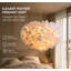 Lustre suspendu moderne et glamour à 3 lumières avec abat-jour en plumes d'oie superposées et hauteur de suspension réglable, blanc laiteux-346871011