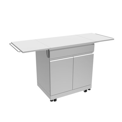 Transolid Outdoor Kitchen 24-in x 37-in Single Base Cabinet, Folding Shelves, Stainless