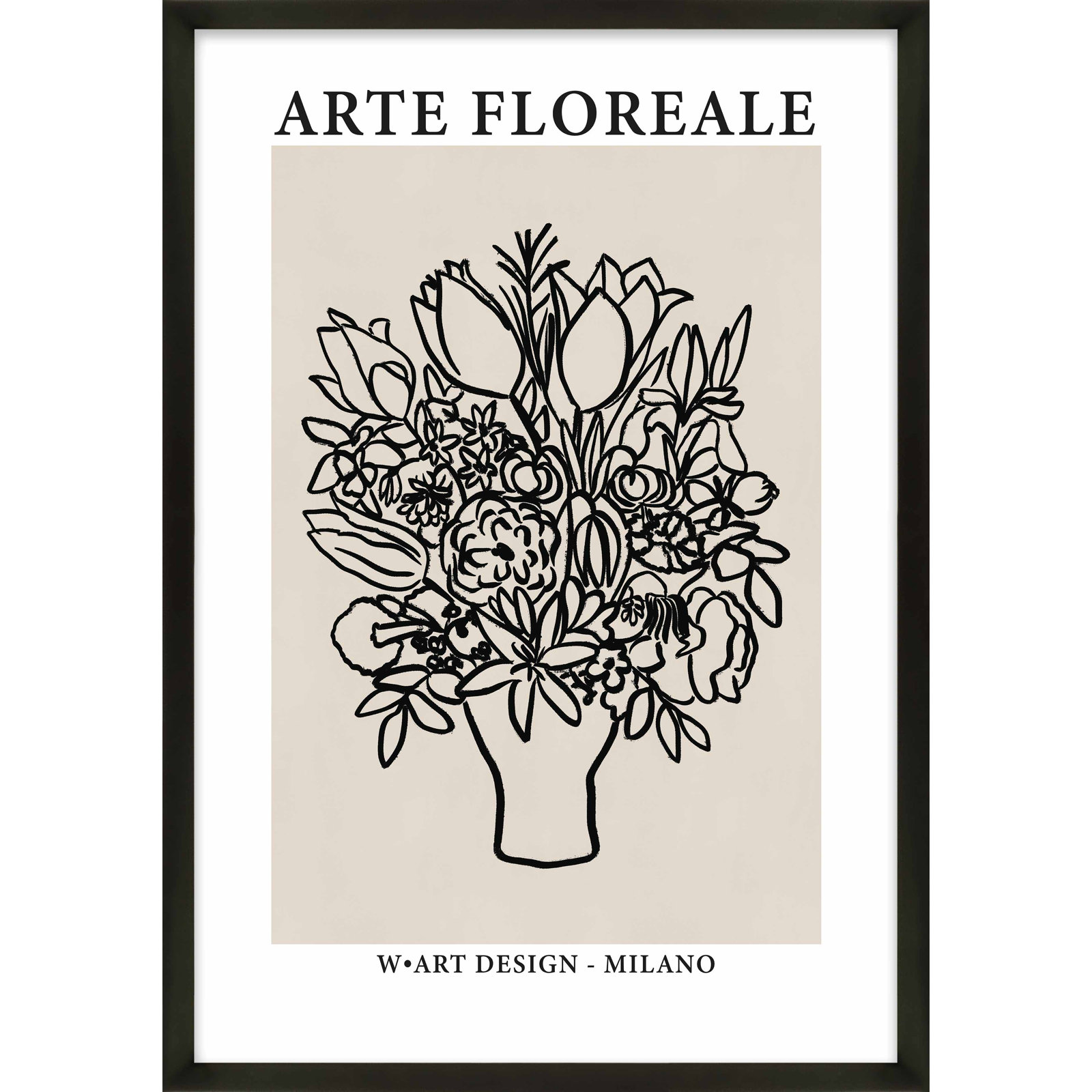 Arte Floreale 1 by Romina Gadler, Black Paper Framed, 25" H x 17.5" W