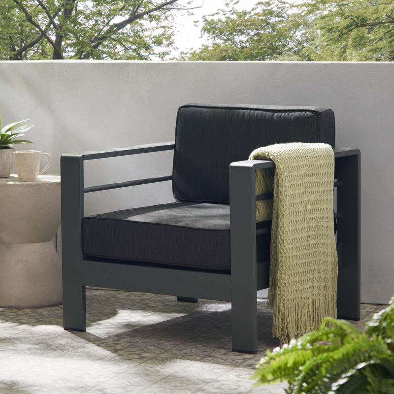 CHAISE CLUB CAPE CORAL MP1, Coussin gris foncé / structure gris foncé
