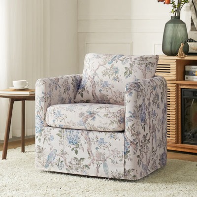 Fauteuil demi-tonneau pivotant avec revêtement Nicha