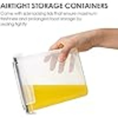 Contenants hermétiques pour aliments avec couvercles, 24 contenants de rangement en plastique pour cuisine et garde-manger pour céréales, aliments secs, farine et sucre, sans BPA, comprend 24 étiquettes, noir