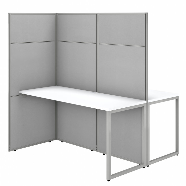 Easy Office Rectangle 2 Person Cubicle with Cable Management