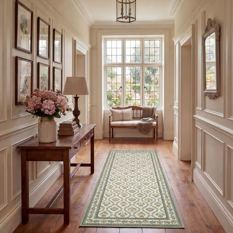Laura Ashley Barrington Imagine Printed Chenille Rugs, Beige Multi, Runner 2'2" x 6'