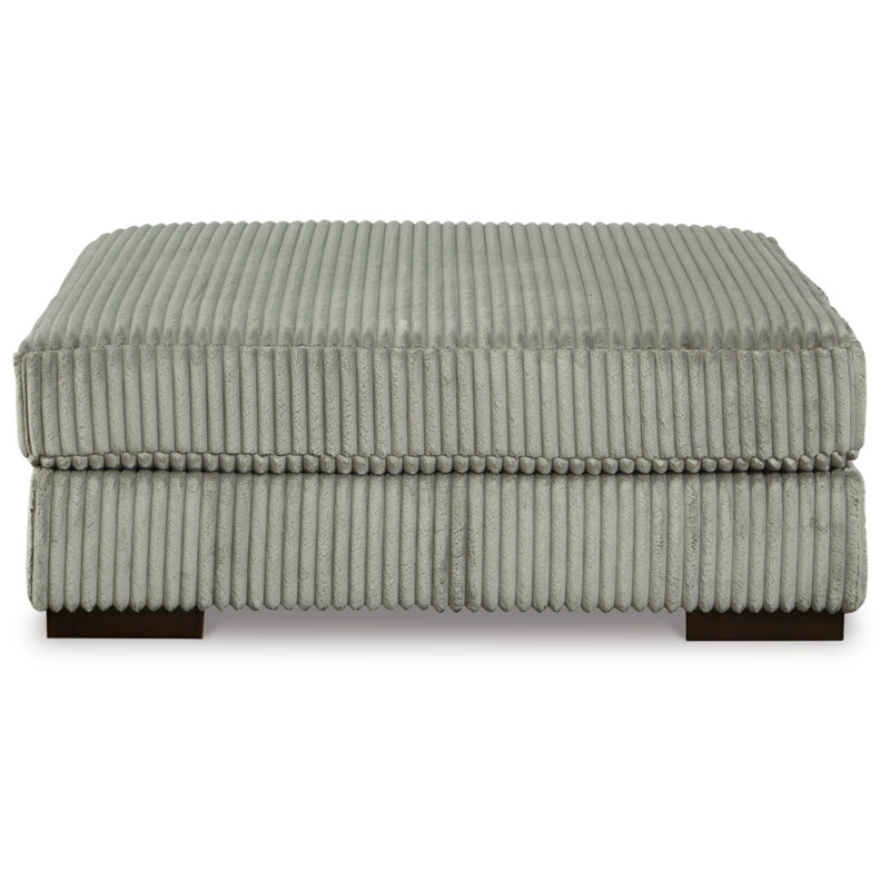 Lindyn 52" Wide Square Cocktail Ottoman, Fog Polyester