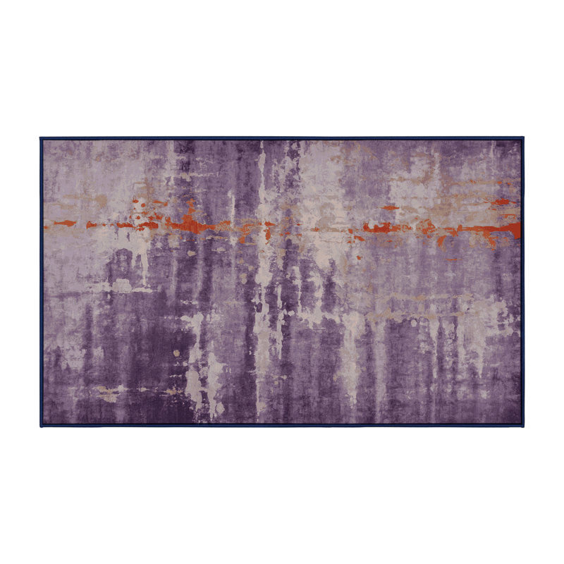 Tapis mauve lavable à la machine, Rectangle de 5 pi x 8 pi