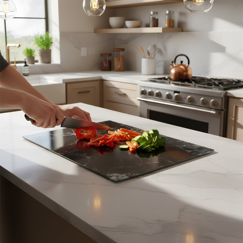 Harbour Housewares - Rectangular Glass Chopping Board, 30cm L x 20cm W