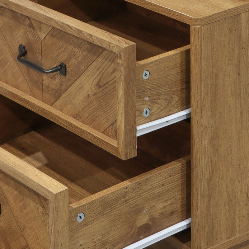 Chevron 2 Drawer Bedside Table