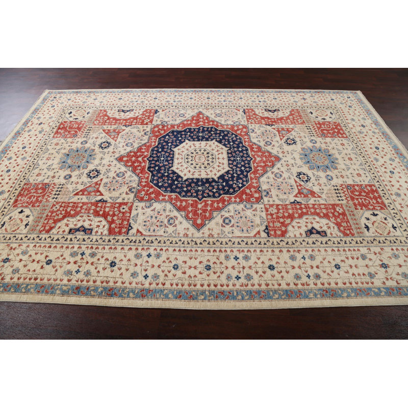 Tapis oriental à motif de teinture végétale Khotan Gosling
