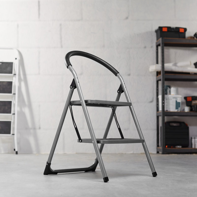 2 - Step Steel Lightweight Folding Small Step Ladder